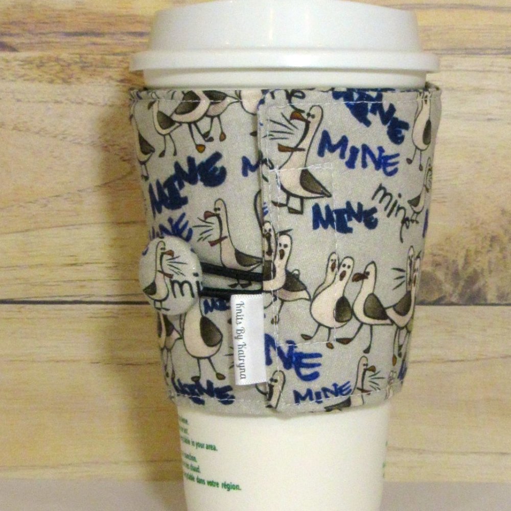 Finding Nemo Mine Seagulls Fabric Coffee Cozy